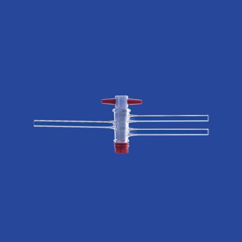 Robinet-en-teflon-sortie-deux-voies-paralleles-avec-rodage